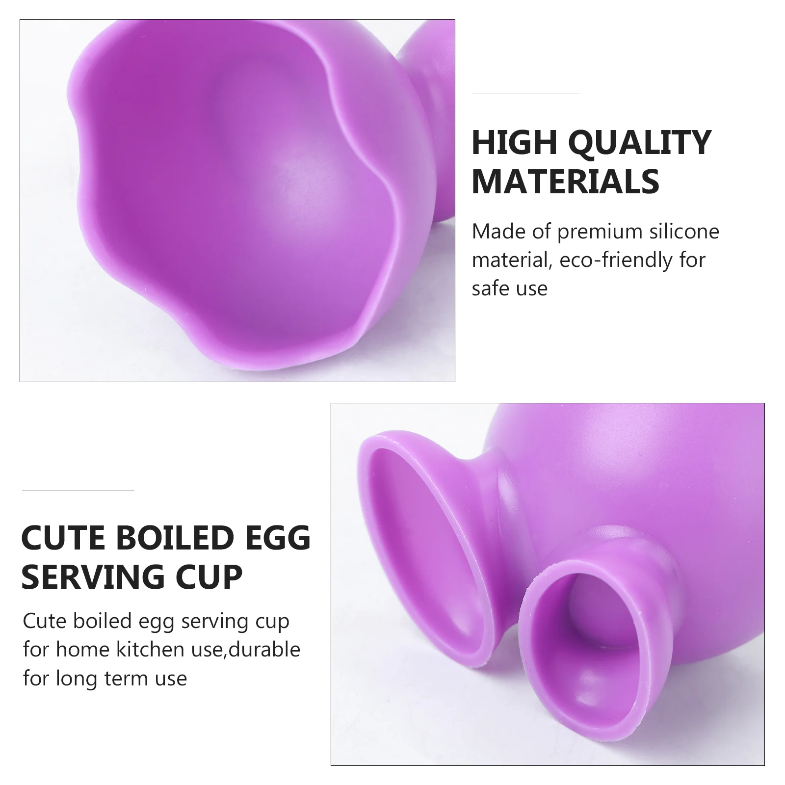 5Pcs Silicone Egg Cup Holders Boiled Serving Cups (Random Color) | Tools