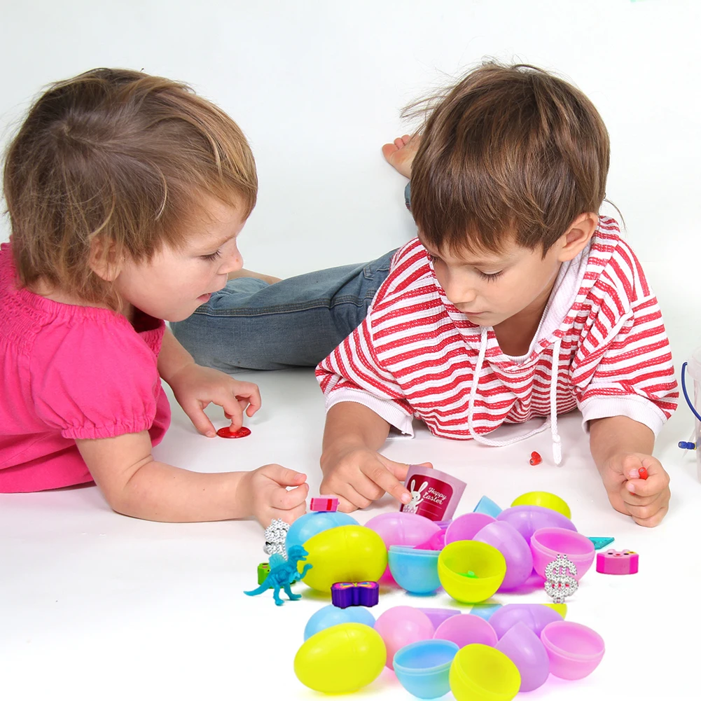 

Easter Surprise Eggs Plastic Can Open Eggshell Dinosaur in Ball Capsules Toy Model for Children Collection Kids Gift Random