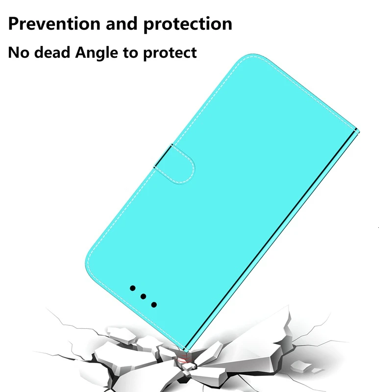Роскошный кожаный зеркальный Чехол книжка для Huawei P30 Lite Pro Honor 10 8S Nova 4E Y5 Y6 2019 P Smart