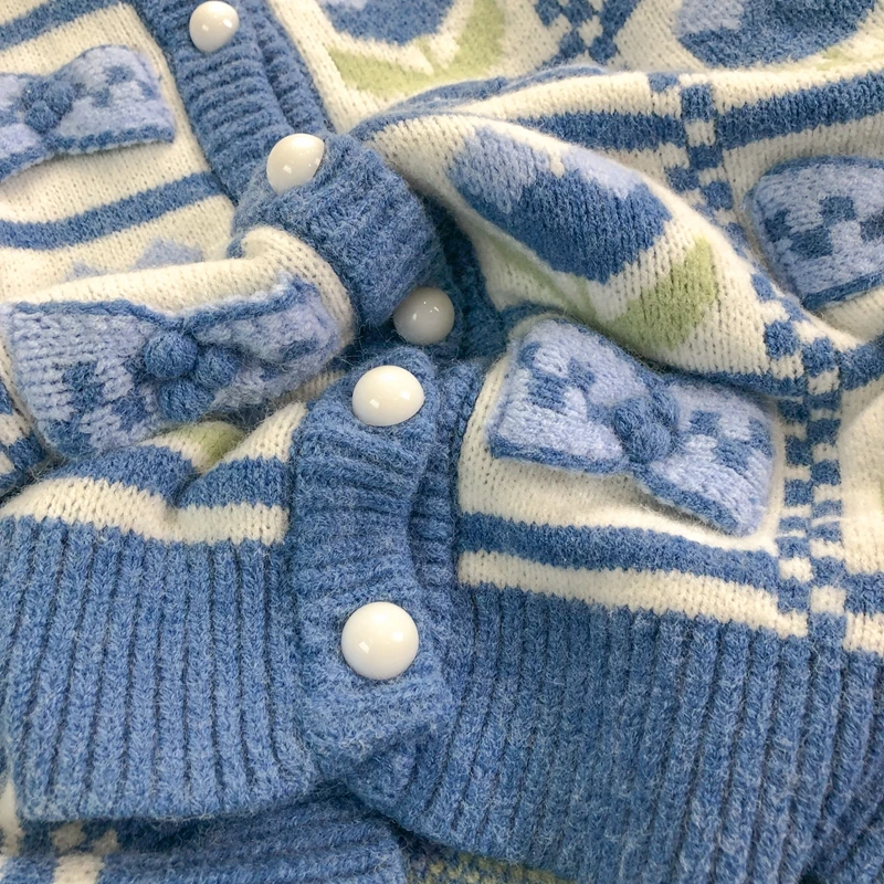 

Gentle Sweet Sweater Knitted Female Japanese Soft Sister Mori Handmade crochet Flower Cardigan Girl Spring Autumn Jacket Women