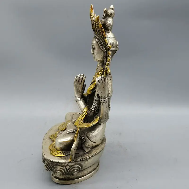 Коллекционная непальская тибетская буддистская медная богиня Лакшми статуя