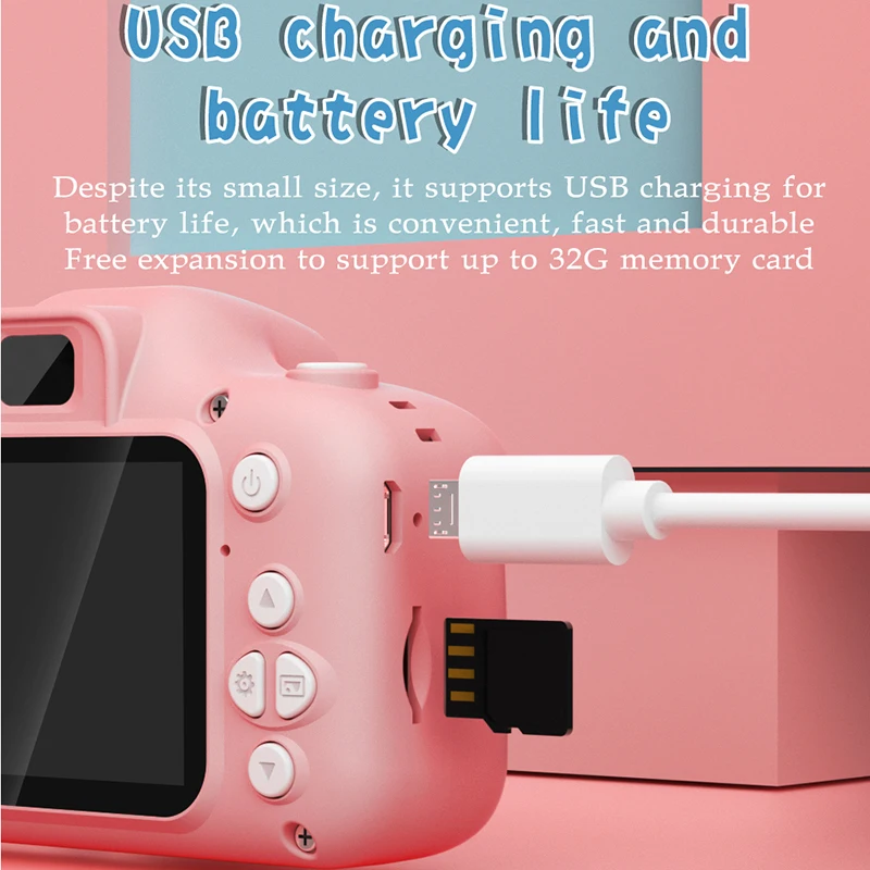 Мини-камера для детей с защитой от падения двойная и фронтальная цифровая камера