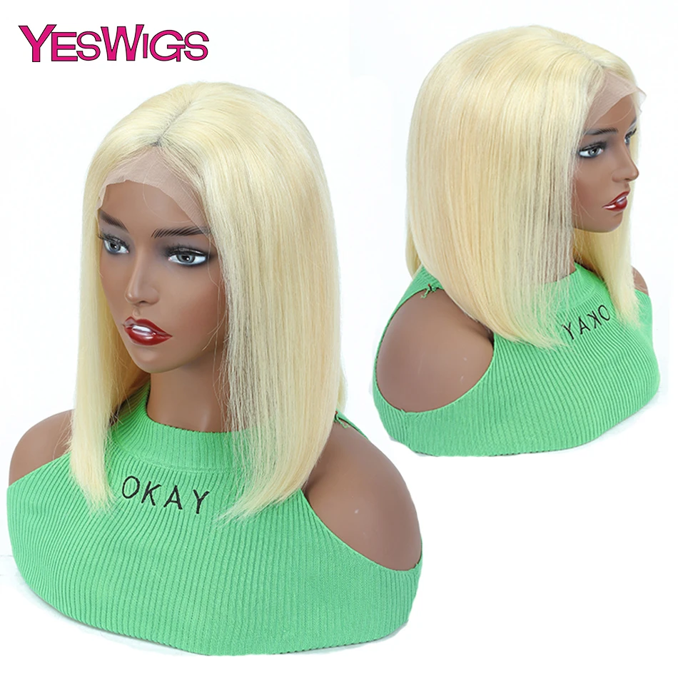 Yeswigs 613 парик фронта шнурка прямой блонд человеческих волос пучок Wigs13x4