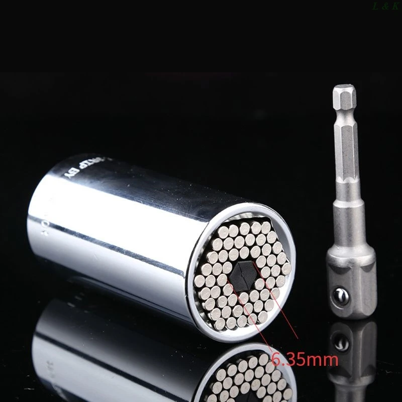 

2Pcs Multi-function Universal Socket Wrench 7-19mm Wrench Adapter Hand Tools U50A