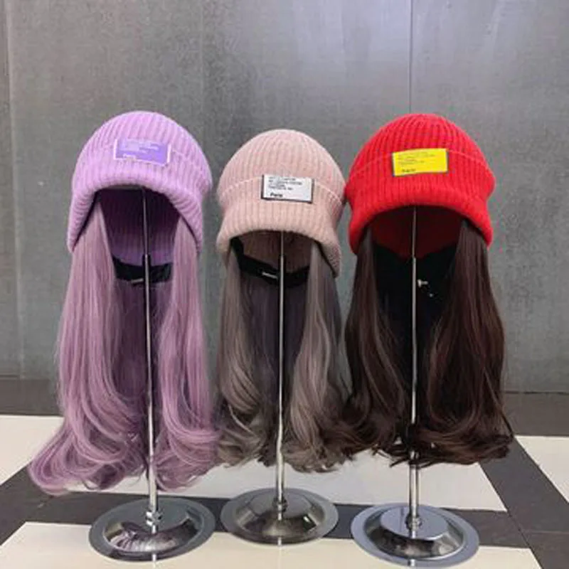 Curly Knit Wig Cap, Korean Version With Bright Silk Knit Cap, Invisible Removable Wig Cold Cap