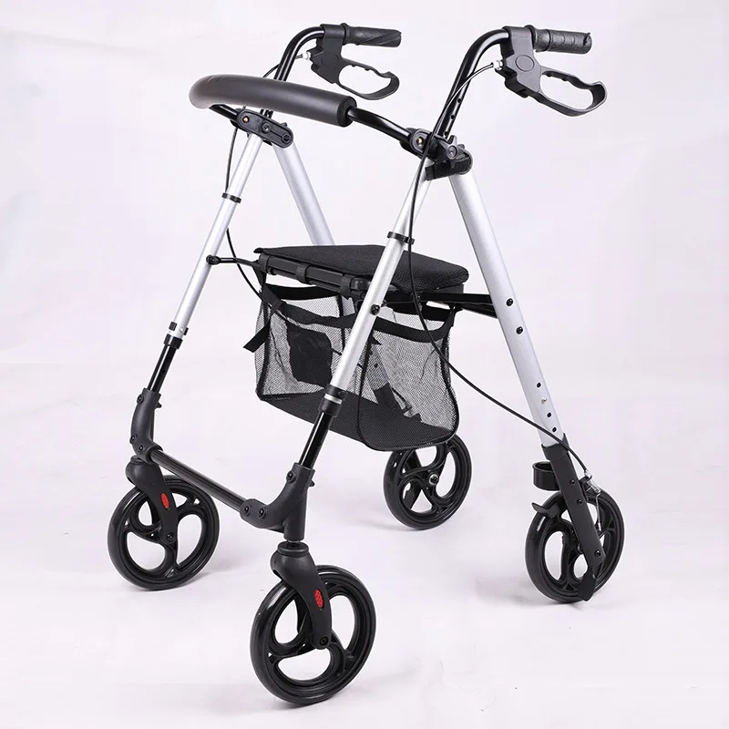 Троллейка для пожилых людей четырехколесный ходунок портативный складной