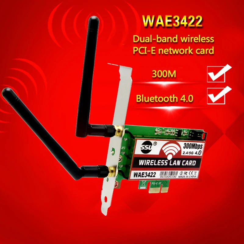 Двухдиапазонная сетевая карта 2G/5G 300 Мбит/с Pci E Express адаптер Wlan Wi Fi карта|Сетевые