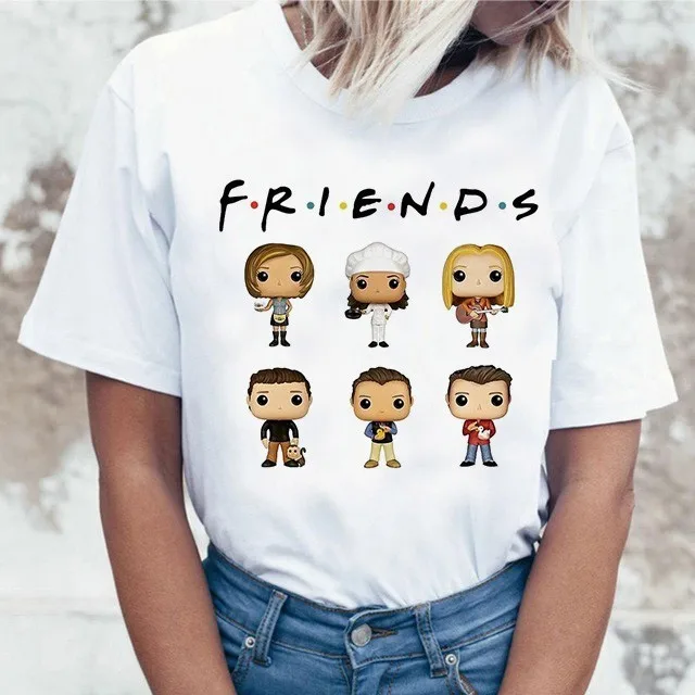 Женская футболка в Корейском стиле Harujuku Kawaii Friends Tv с графическим шоу 90s | одежда
