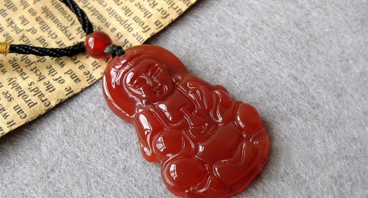 Colar pengte de buda guanyin натуральный защищенный красный цвет кальдения joias finas para homens e