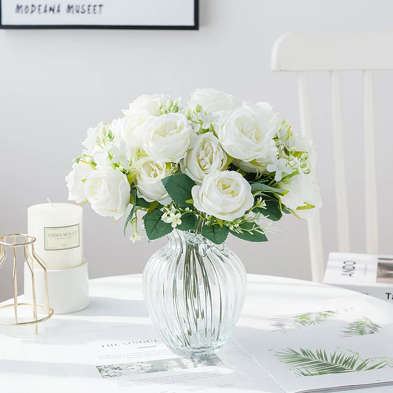 1 Букет розовых пионов Свадебный Декоративный букет невесты искусственные