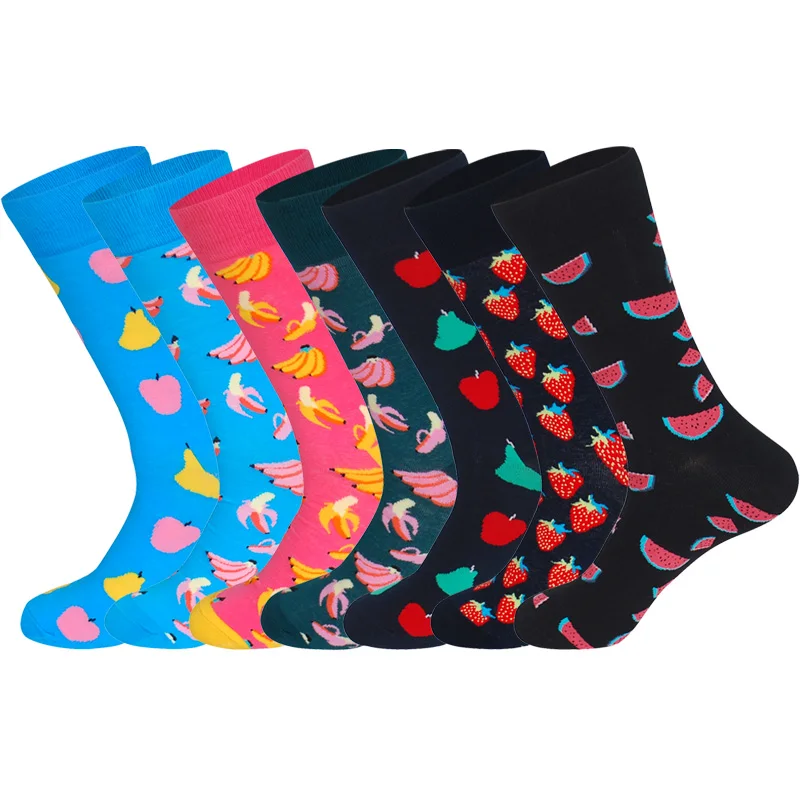 Lionzone Happy Socks женские носки больших размеров с фруктами и известными искусствами, дизайнерские носки хлопковые с забавным рисунком, уличная одежда, подарок для влюбленных