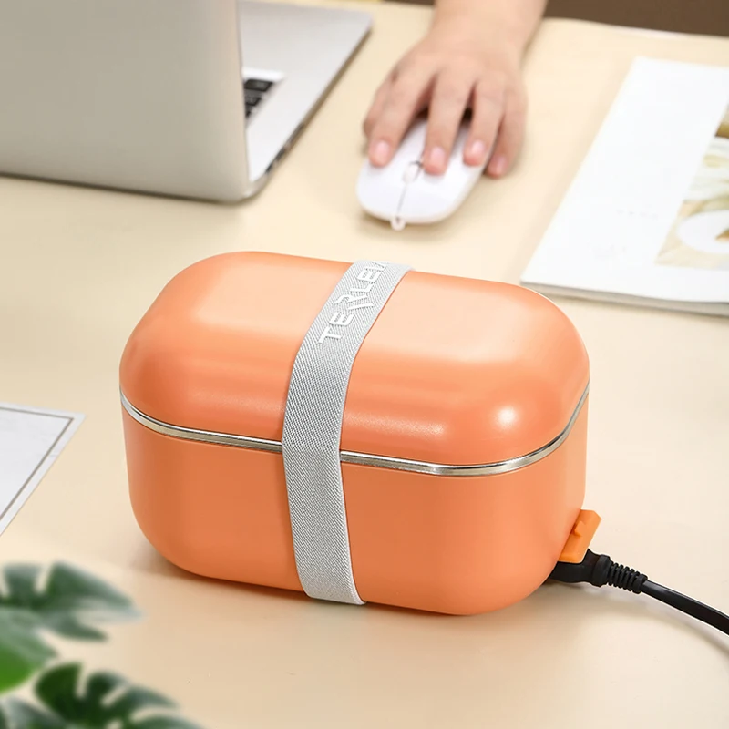 110V/220V Electric Heating Lunch Box Self Cooking Food Storage Warmer Container Portable Steamer Food Grade Mini Rice Cooker
