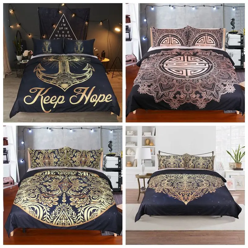 

Fashion Golden Unique Pashion Design Bedding Set Queen/Twin/King Size Duvet Cover Sets