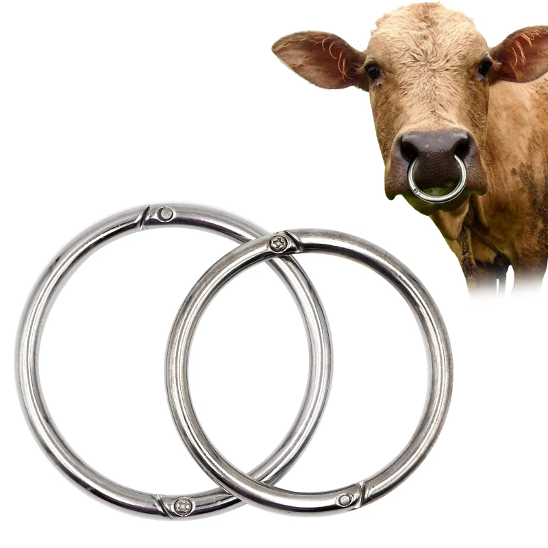 

1 Pcs Metal Cattle Nose Rings Cattle Traction Ring Bull Cow Cattle Nose Ring Two Size Livestock Accessories Animal Supplies