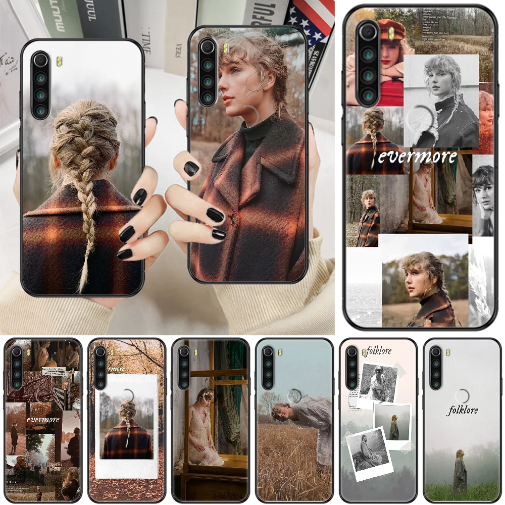 

Evermore Folklore TS Phone case For Xiaomi Redmi Note 7 7A 8 8T 9 9A 9S K30 Pro Ultra black fashion cell cover pretty funda