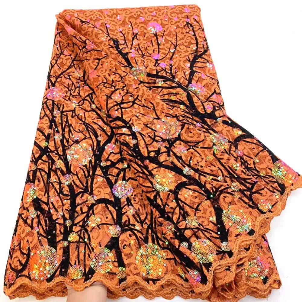 

Французские блестки, тюль, бархатная кружевная ткань, вышивка, ткань, 5 ярдов, африканская кружевная ткань для свадьбы