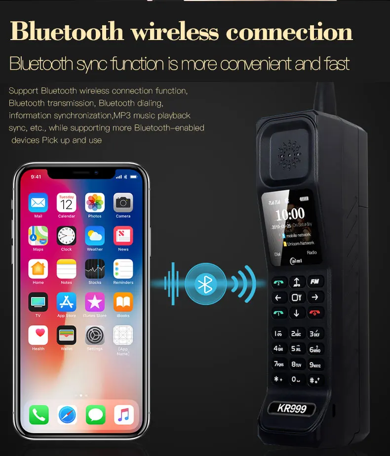 Ударопрочный ретро телефон KR999 2,2 ''4500 mAh power Bank мобильный телефон с двумя sim-картами Фонарь FM радио Классическая функция мобильный телефон