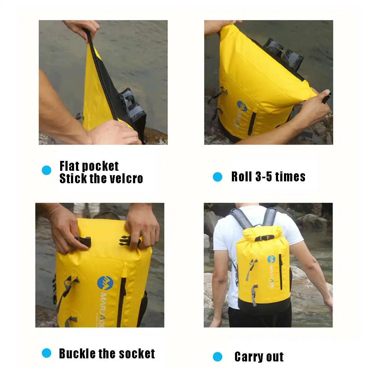 

30L Ultralight Swimming Bag Dry 8 Colors Outdoor Nylon Kayaking River Storage Drifting PVC Waterproof Rafting Bag