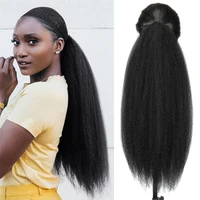 drawstring ponytail extensions forwomen synthetic wig high quality kinky straight ponytail afro hair 24inches long hair ponytail