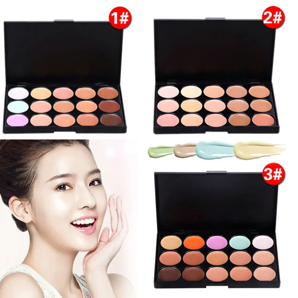 15 цветов консилер для глаз основа крем палитра теней век косметика водостойкие