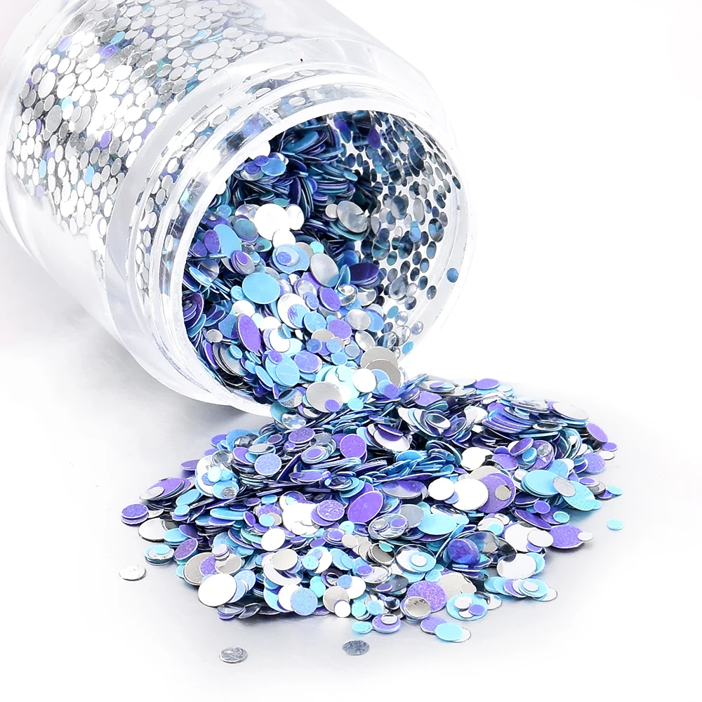 

Круглые разноцветные Блестки для ногтей, 10 мл в коробке