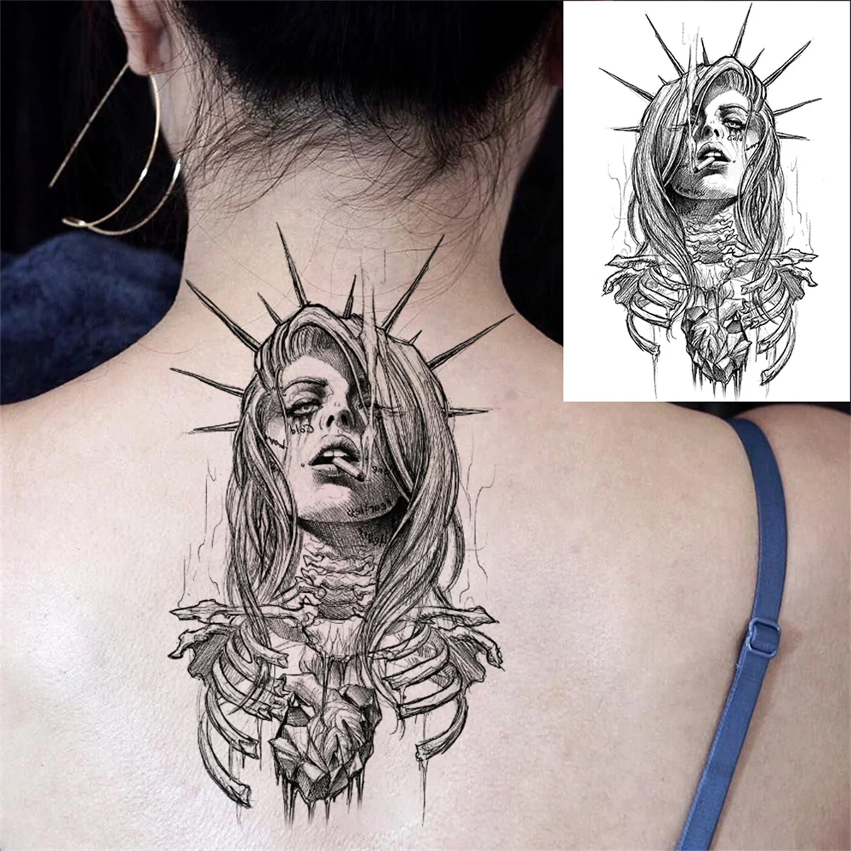 Временные татуировки злых гангстеров для женщин мужчин взрослых детей