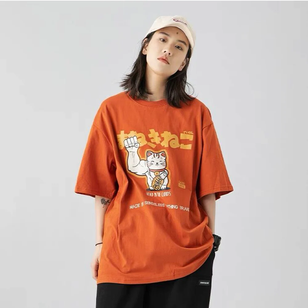 LACIBLE для мужчин в стиле хип хоп Харадзюку уличная одежда футболка Фортуна Cat