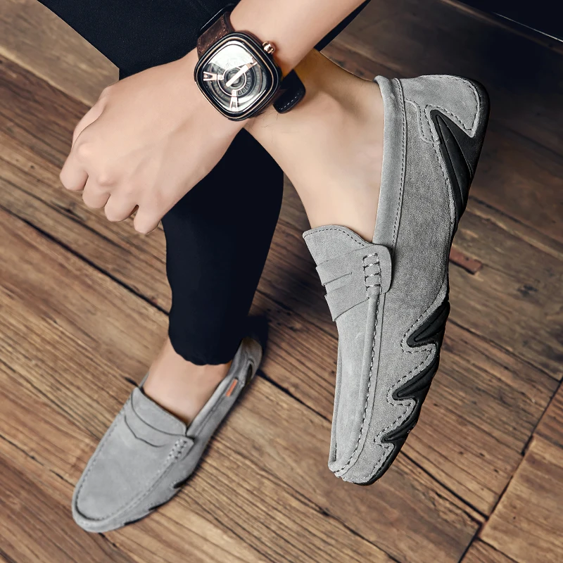 Новые модные мужские лоферы удобная повседневная обувь на плоской подошве