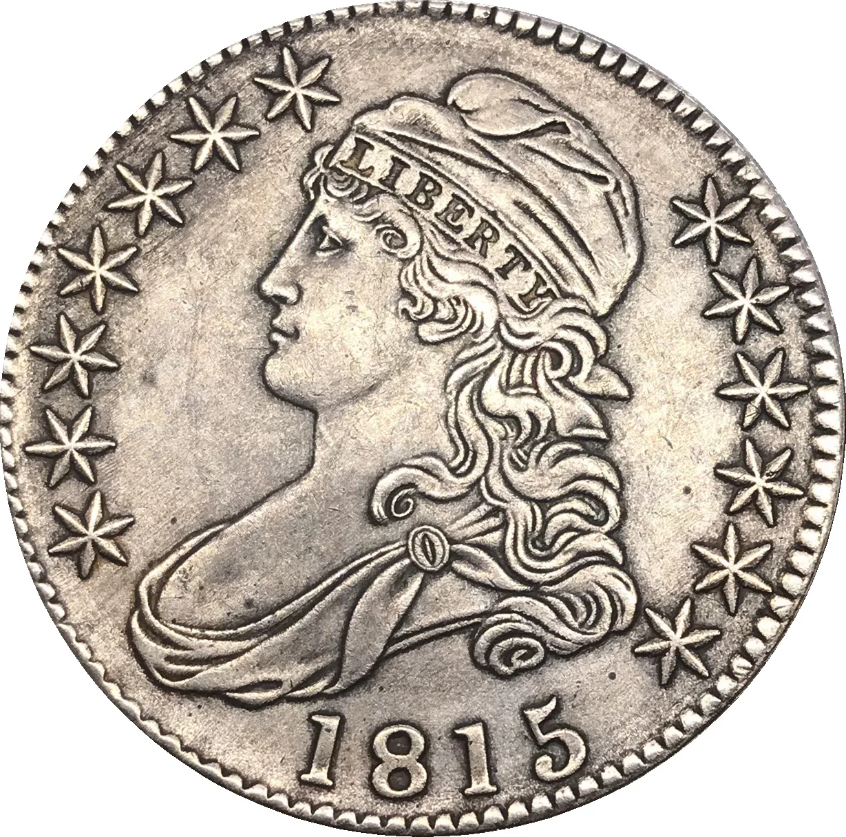 1815 Соединенные Штаты 50 центов ½ доллара свободы Орёл ограничен половина обхвата груди доллар Мельхиор Позолоченные серебристый, черный копия монеты 1815 Соединенные Штаты 50 центов ½ доллара свободы Орёл ограничен половина обхвата груди доллар Мельхиор Позолоченные серебристый, черный копия монеты