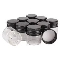 24pcs 10ml small glass bottles with black aluminum caps 3030mm glass jars vials transparent glass containers perfume bottles