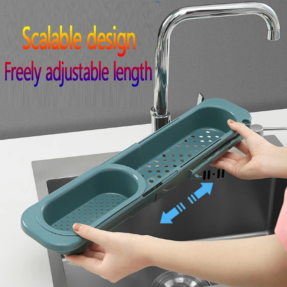 

Kitchen Sink Organizer Dish Drainer Organizer for Soap Towel Rack Kitchen Accessories Adjustable Shelf Storage Rack Home Supply