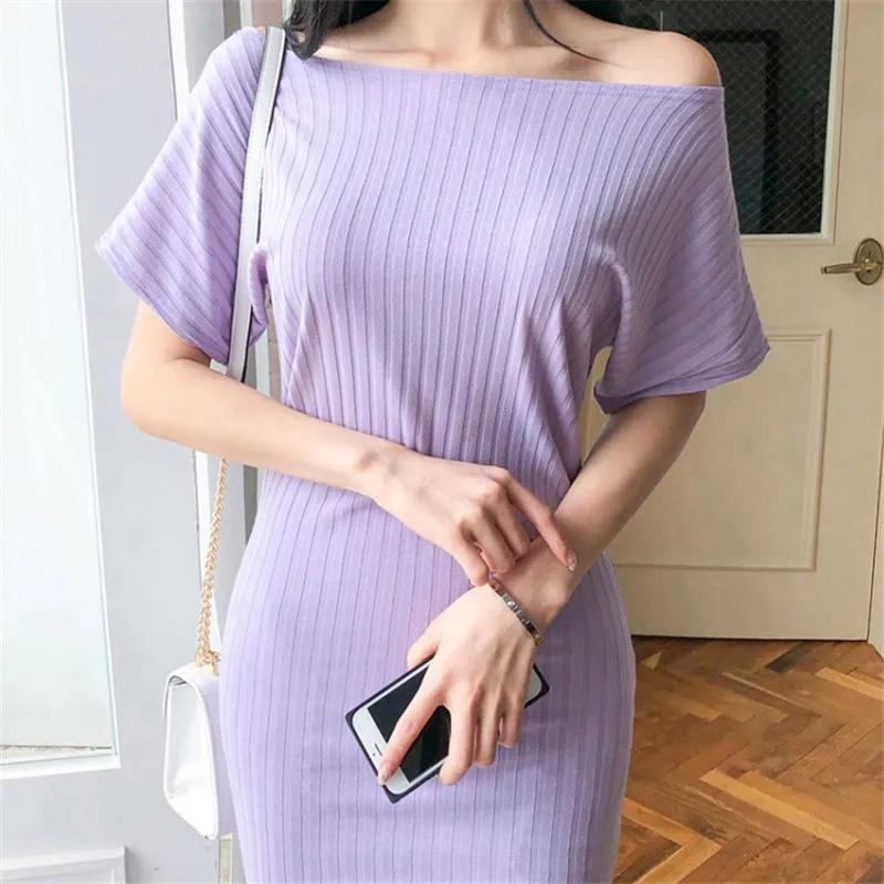 2019 New Summer Women Dress Short Sleeve Belted Jersey Off Shoulder High Waist Slim Long Party Night Vestidos | Женская одежда