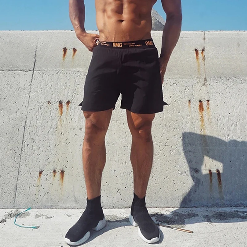 

Summer Breathable Exercise Training Men's Fitness Shorts Outdoor Jogger's Running Leisure Shorts Stretch waistband Shorts