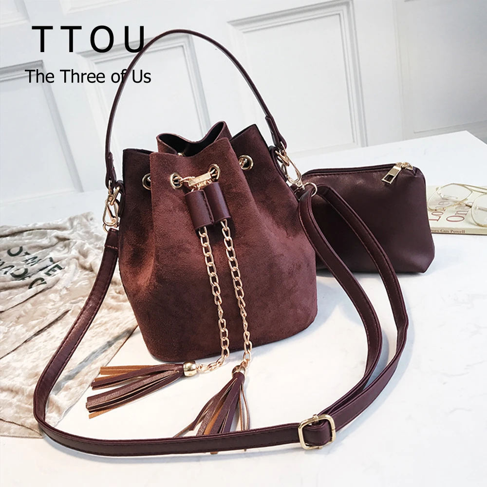 Женская Повседневная Замшевая сумка через плечо винтажная дизайнерская с