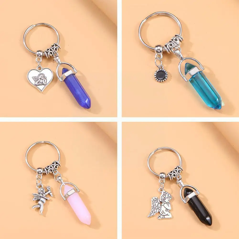 

Шестиугольный брелок с искусственным кристаллом, геометрический ангел, сплав, крючок, крутые джинсы с брелоком, подвесные украшения X3I6