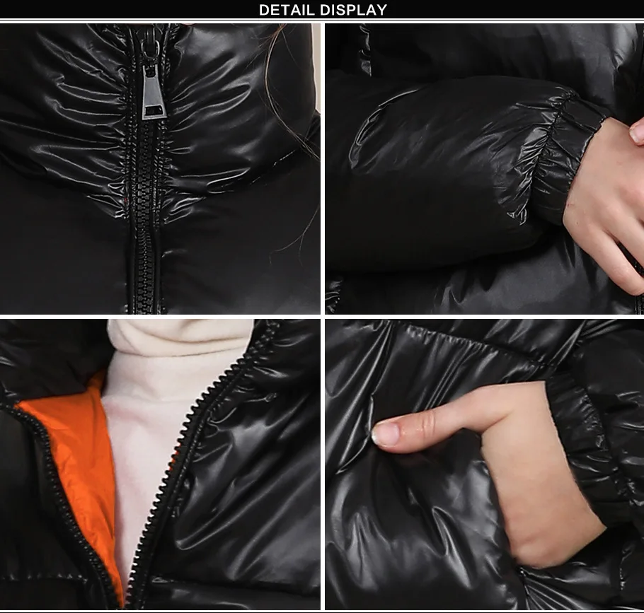 

Winter Clothes for Women Parkas Cotton-padded Jacket Short Bakery Coat Bright Face Cotton-padded Jacket Female Jacket