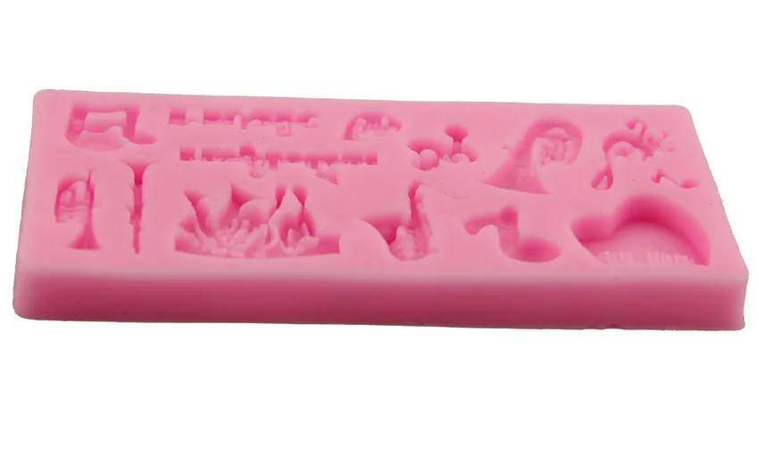 Музыкальный инструмент форма для торта DIY силиконовая помады выпечки лоток льда