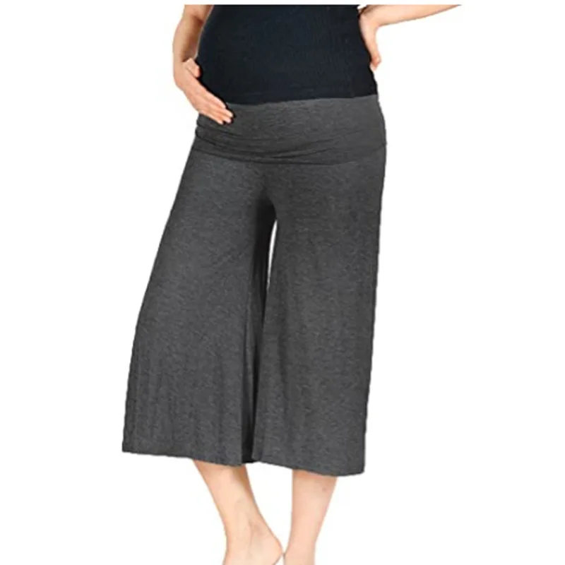 

Pregnant Women Summer Thin Cotton Wide Leg Pants Loose Maternity Abdomen Trousers Autumn Pregnancy Cropped Trousers Belly Pants