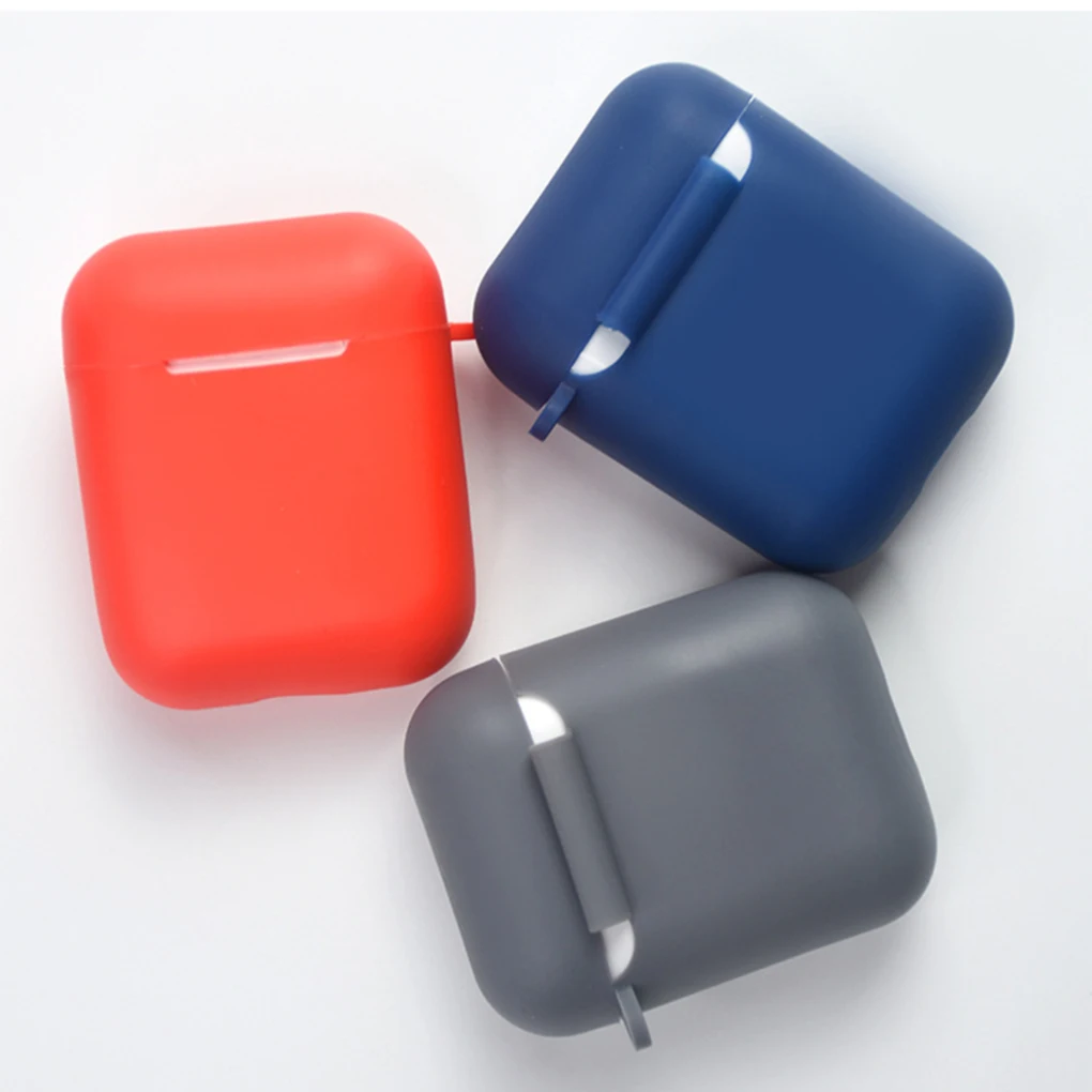 

Bluetooth-compatible Earphone Case Silicone Portable Elastic Solid Color Cover Protector Accessories Dark Blue
