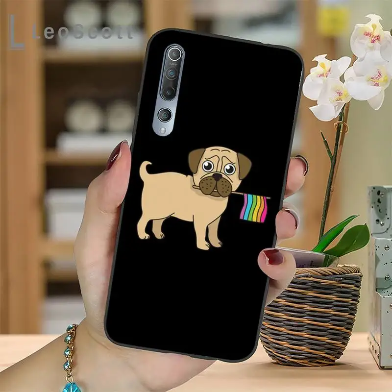 

Cute Cartoon Pug Animal Yoga Phone Case For Xiaomi mi Redmi note 7 8t 9 9t 9s 8 10 10t 11 pro lite K20 max 3