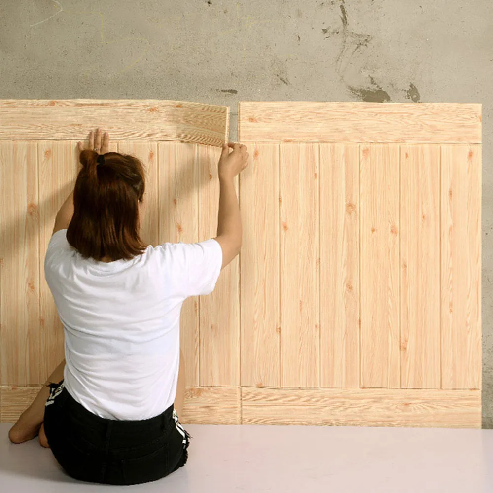 Экологичные обои для дома 3D дерево зерна сделай сам самоклеящаяся