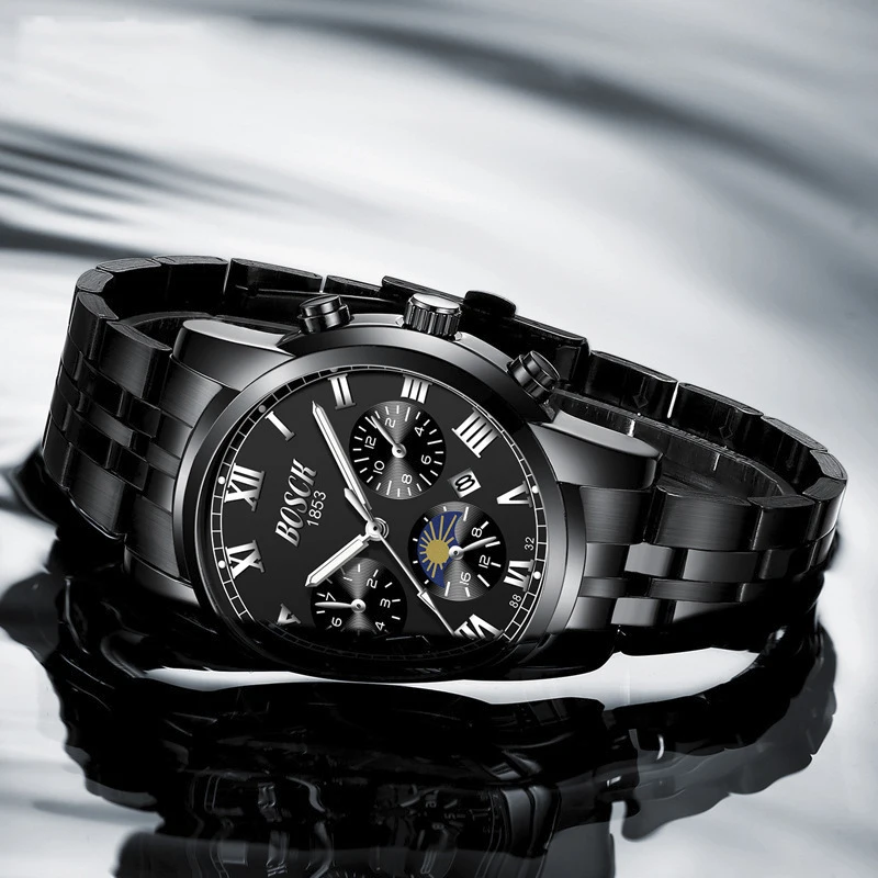 Роскошные мужские часы Марка BOSCK 2020 спортивные Кварцевые водонепроницаемые