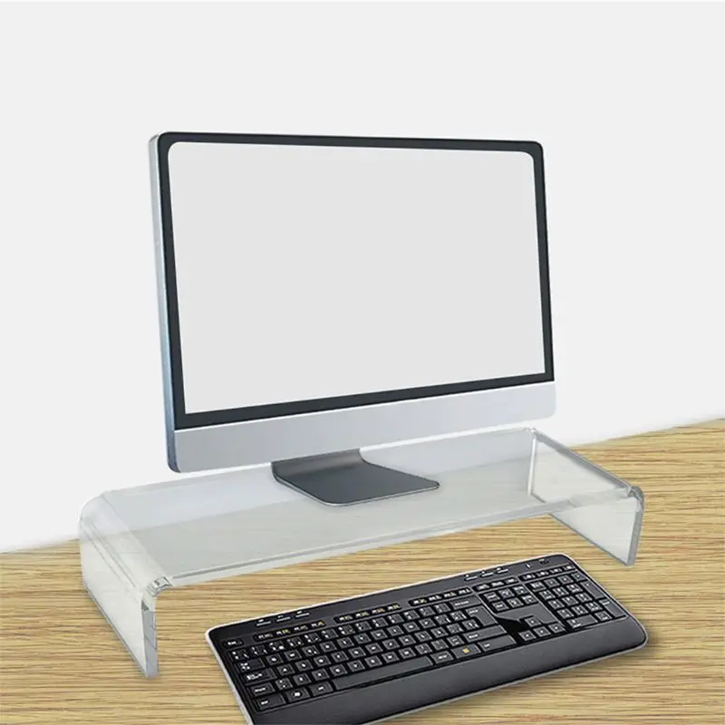 

Acrylic Universal Computer Monitor Riser Stand for Home Office Business Desk Gamers Multi Media Platform for Laptop TV Screen