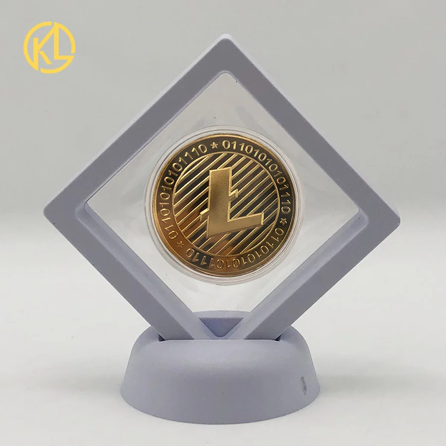 CO016-1 Позолоченная горячая Распродажа Биткоин битная монета Litecoin пульсация эфириум криптовалюта металлическая памятная монета с выставочным стендом - Цвет: CO016-1