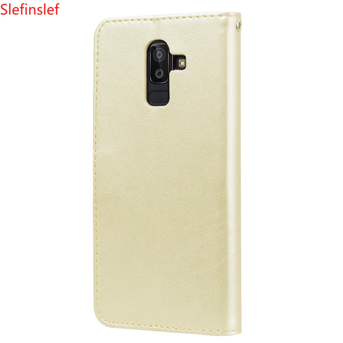 Розовый кожаный чехол-книжка для Samsung J2 Pro J4 J6 J8 Plus 2018 Мягкая силиконовая задняя