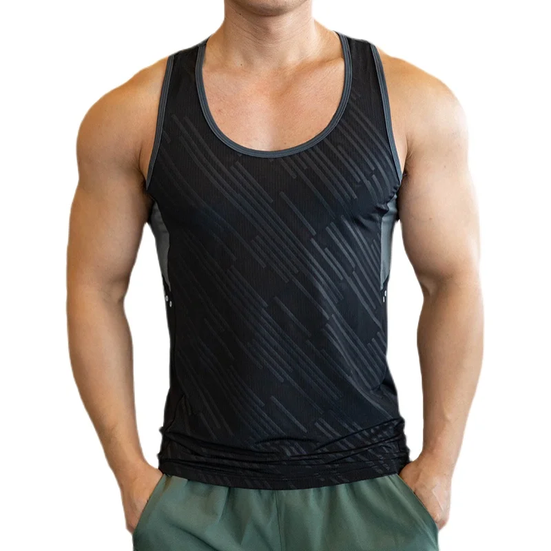 

Male Summer 2021 Sports Tank Tops Men Bodybuilding Tank Tops Gym Workout Fitness Quick-drying Sleeveless Shirt Running Vest