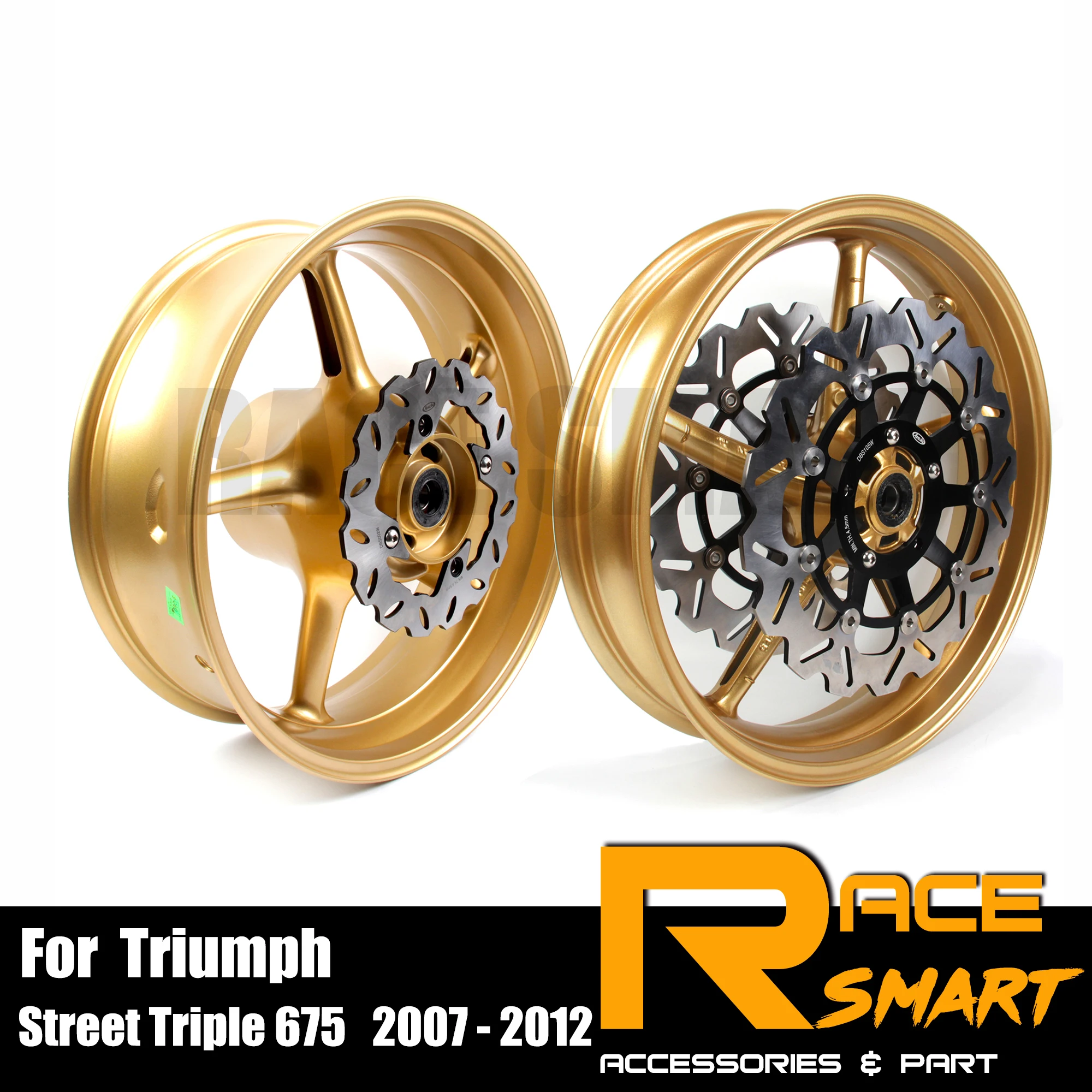 Дисковые тормозные диски переднего и заднего колеса для мотоцикла Triumph Street Triple 675