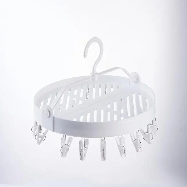 

Clips Drying Rack Drip Hanger, Multipurpose Foldable Round Drying Rack for Home Dorm