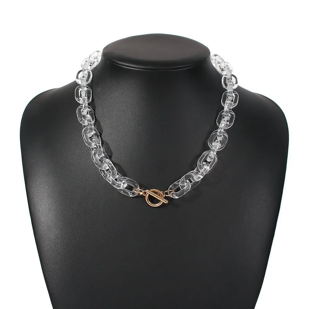 

Harajuku Style Transparent Thick Chunky Acrylic Chain For Women Necklaces Hip hop Trendy Statement Jewelry Accessory Necklaces