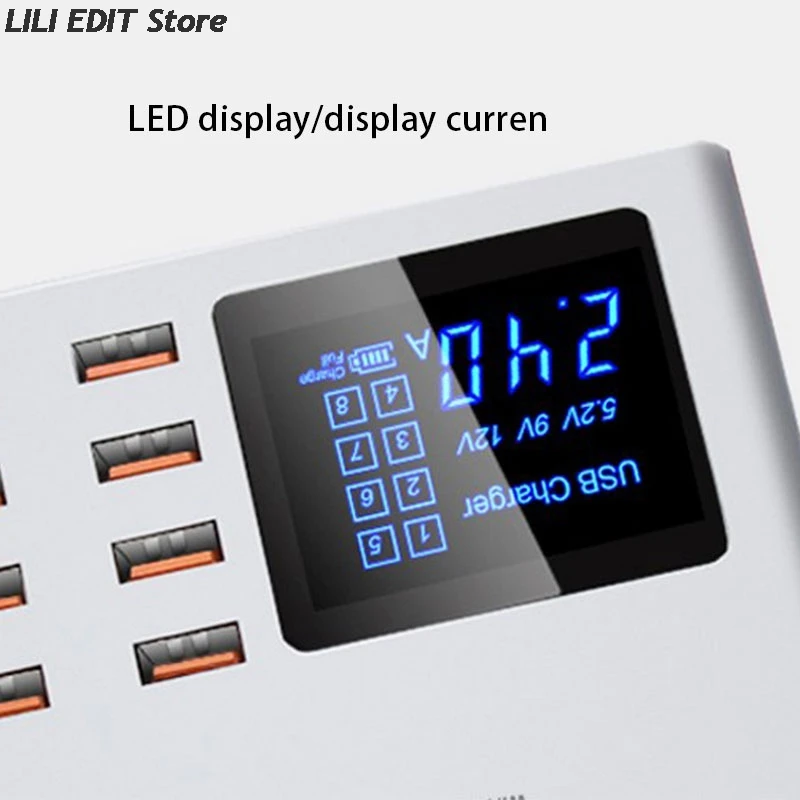 

8 Ports QI Wireless Fast Charger Quick Charge Station Led Display Mobile Phone Wall Usb Charger For Iphone 6 7 8 7plus X Xiaomi